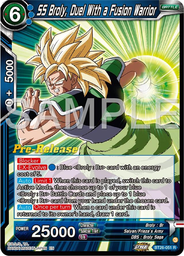 SS Broly, Duel With a Fusion Warrior (BT26-051) [Ultimate Advent Prerelease Promos] | Fandemonia Ltd