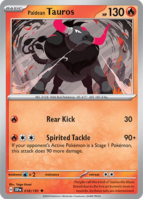 Paldean Tauros (018/191) [Scarlet & Violet: Surging Sparks] | Fandemonia Ltd