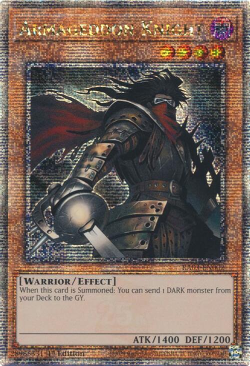 Armageddon Knight (Quarter Century Secret Rare) [RA03-EN002] Quarter Century Secret Rare | Fandemonia Ltd