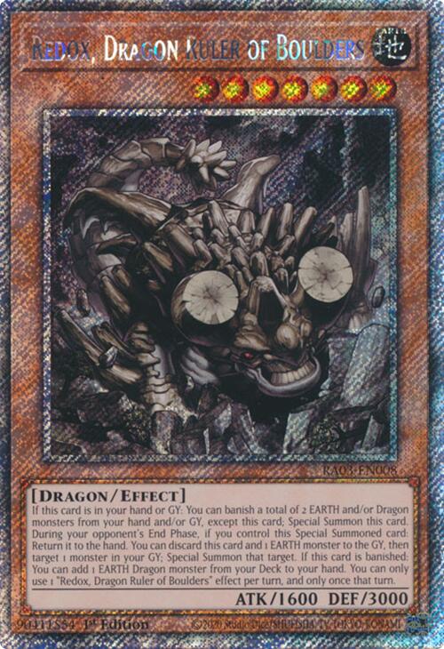 Redox, Dragon Ruler of Boulders (Platinum Secret Rare) [RA03-EN008] Platinum Secret Rare | Fandemonia Ltd