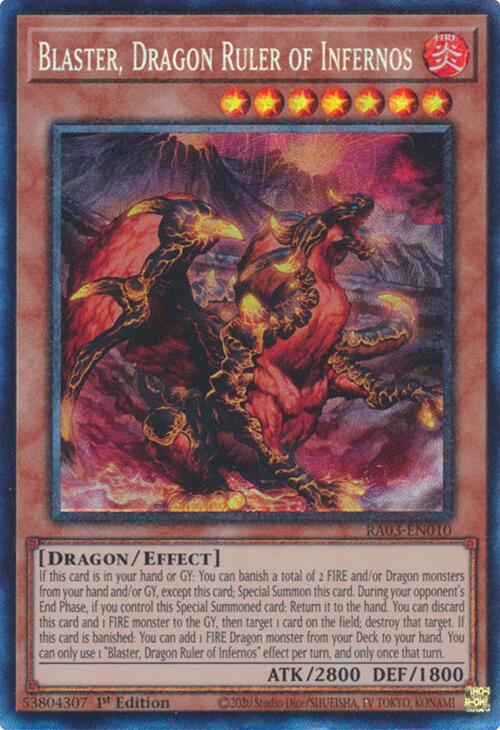 Blaster, Dragon Ruler of Infernos (CR) [RA03-EN010] Prismatic Collector's Rare | Fandemonia Ltd