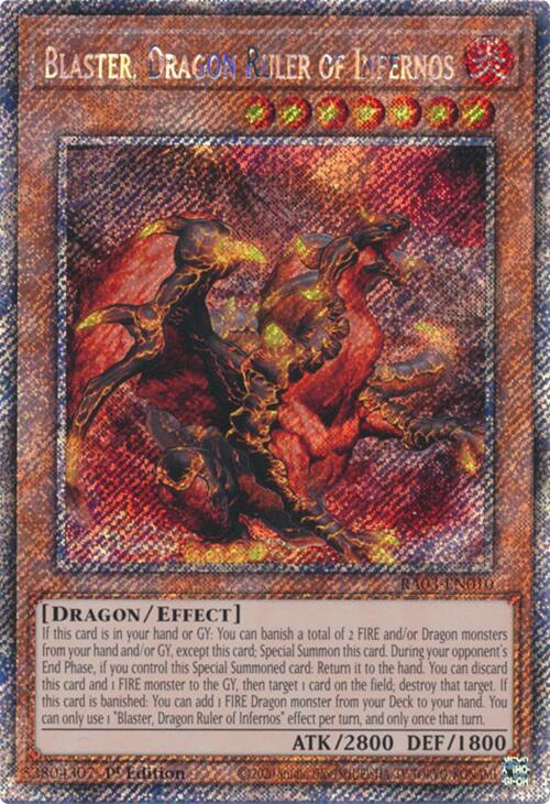 Blaster, Dragon Ruler of Infernos (Platinum Secret Rare) [RA03-EN010] Platinum Secret Rare | Fandemonia Ltd