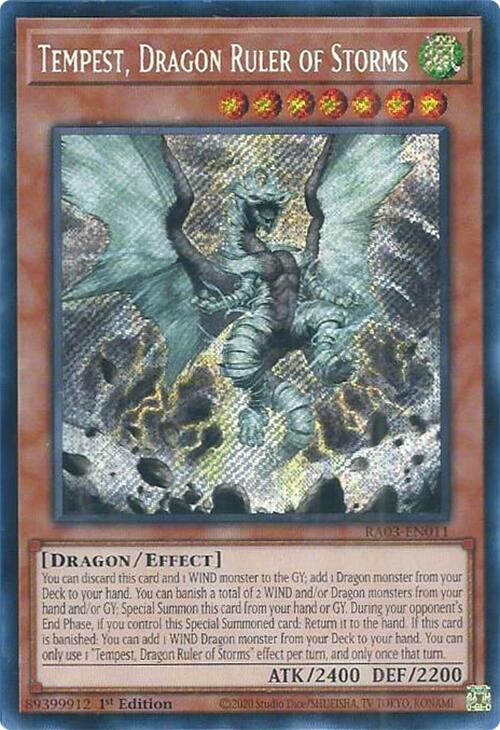 Tempest, Dragon Ruler of Storms (Secret Rare) [RA03-EN011] Secret Rare | Fandemonia Ltd