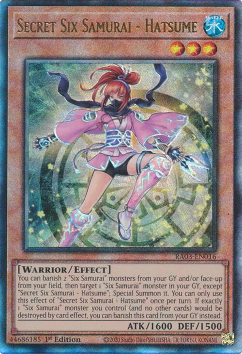 Secret Six Samurai - Hatsume (UTR) [RA03-EN016] Prismatic Ultimate Rare | Fandemonia Ltd