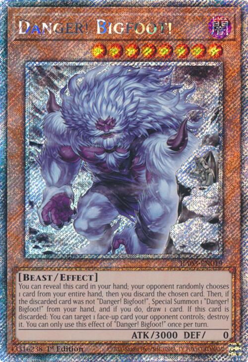 Danger! Bigfoot! (Alternate Art) (Platinum Secret Rare) [RA03-EN019] Platinum Secret Rare | Fandemonia Ltd