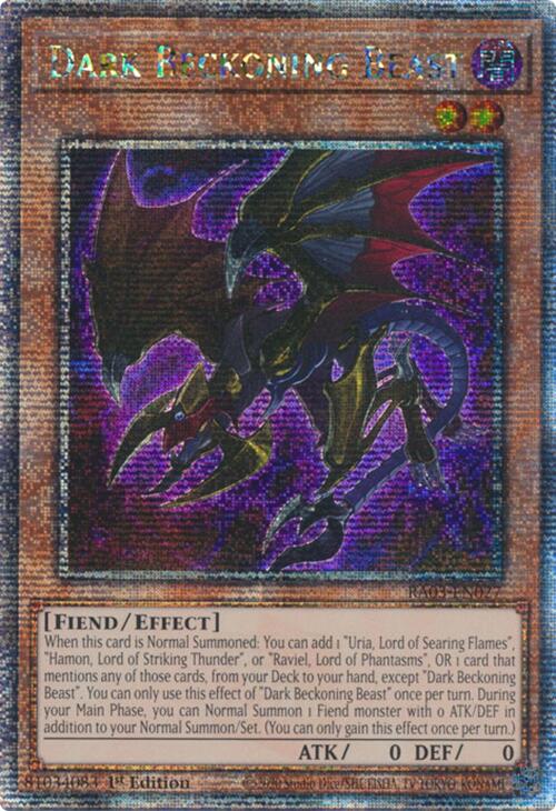 Dark Beckoning Beast (Quarter Century Secret Rare) [RA03-EN027] Quarter Century Secret Rare | Fandemonia Ltd