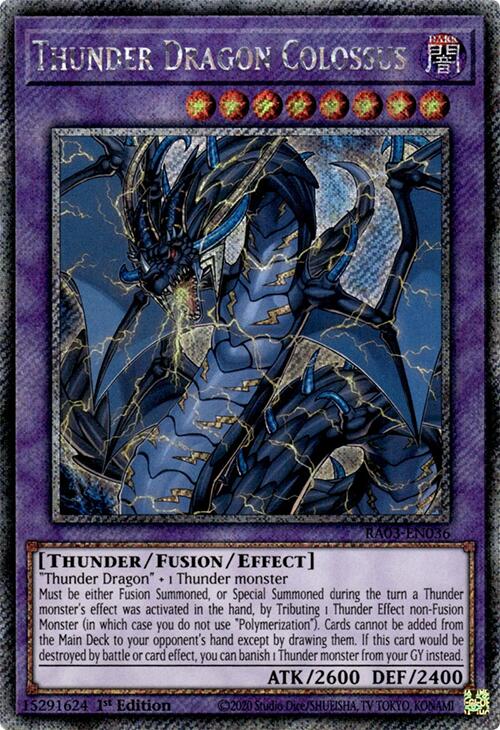 Thunder Dragon Colossus (Platinum Secret Rare) [RA03-EN036] Platinum Secret Rare | Fandemonia Ltd