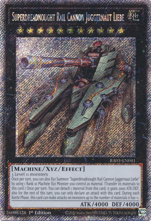 Superdreadnought Rail Cannon Juggernaut Liebe (Platinum Secret Rare) [RA03-EN041] Platinum Secret Rare | Fandemonia Ltd