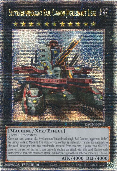 Superdreadnought Rail Cannon Juggernaut Liebe (Alternate Art) (Quarter Century Secret Rare) [RA03-EN041] Quarter Century Secret Rare | Fandemonia Ltd