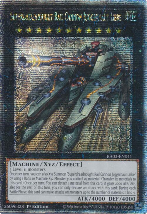 Superdreadnought Rail Cannon Juggernaut Liebe (Quarter Century Secret Rare) [RA03-EN041] Quarter Century Secret Rare | Fandemonia Ltd