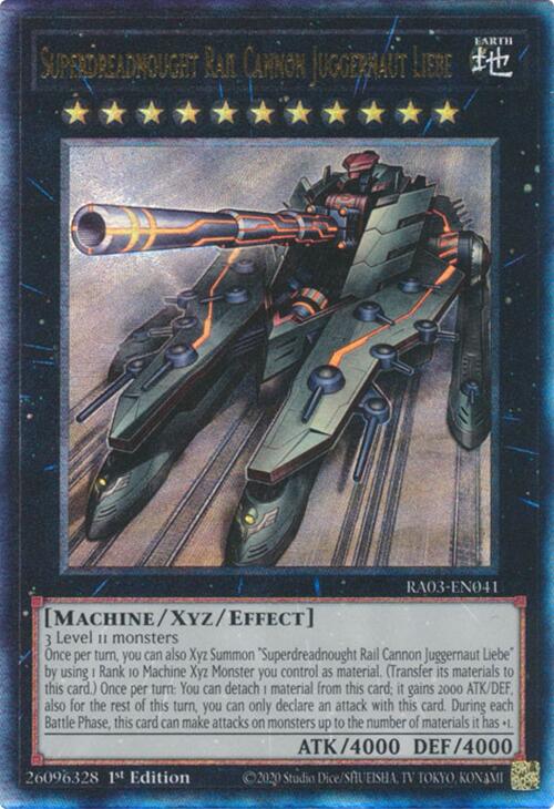 Superdreadnought Rail Cannon Juggernaut Liebe (UTR) [RA03-EN041] Prismatic Ultimate Rare | Fandemonia Ltd