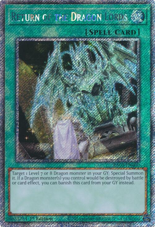 Return of the Dragon Lords (Platinum Secret Rare) [RA03-EN060] Platinum Secret Rare | Fandemonia Ltd