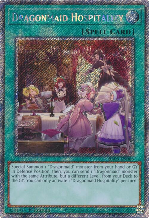 Dragonmaid Hospitality (Platinum Secret Rare) [RA03-EN068] Platinum Secret Rare | Fandemonia Ltd