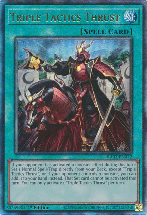 Triple Tactics Thrust (UTR) [RA03-EN072] Prismatic Ultimate Rare | Fandemonia Ltd