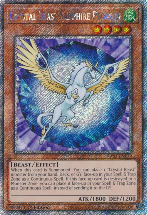 Crystal Beast Sapphire Pegasus (Platinum Secret Rare) [RA03-EN179] Platinum Secret Rare | Fandemonia Ltd