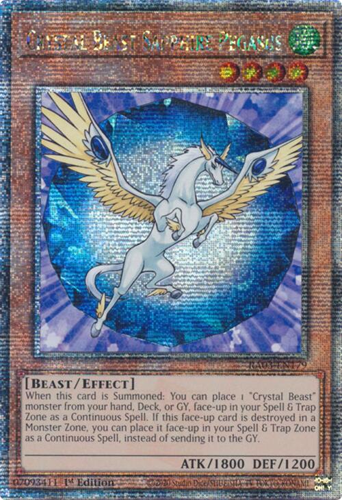 Crystal Beast Sapphire Pegasus (Quarter Century Secret Rare) [RA03-EN179] Quarter Century Secret Rare | Fandemonia Ltd