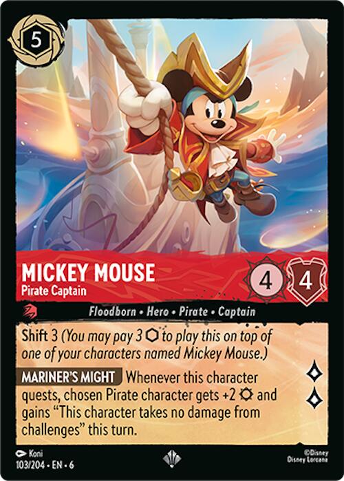 Mickey Mouse - Pirate Captain (103/204) [Azurite Sea] | Fandemonia Ltd