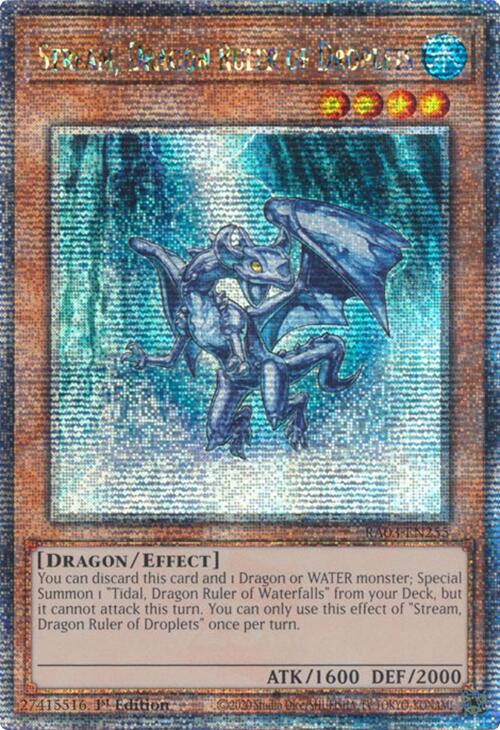 Stream, Dragon Ruler of Droplets (Quarter Century Secret Rare) [RA03-EN255] Quarter Century Secret Rare | Fandemonia Ltd