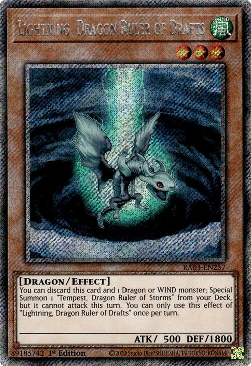 Lightning, Dragon Ruler of Drafts (Platinum Secret Rare) [RA03-EN257] Platinum Secret Rare | Fandemonia Ltd