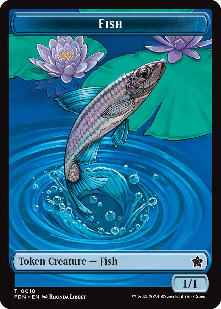 Faerie // Fish Doubled-Sided Token [Foundations Tokens] | Fandemonia Ltd