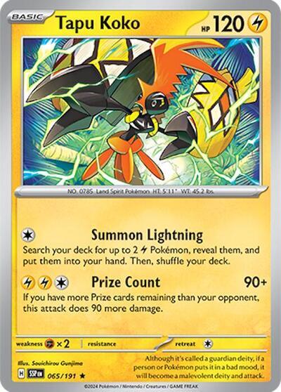 Tapu Koko (065/191) (Deck Exclusives) [Scarlet & Violet: Surging Sparks] | Fandemonia Ltd