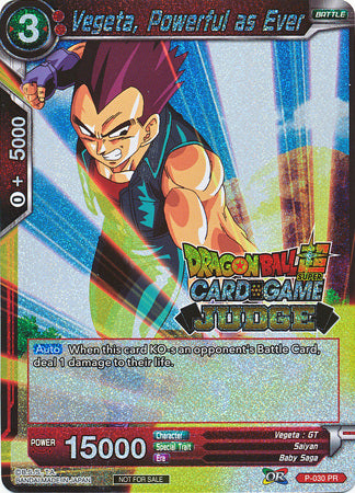 Vegeta, Powerful as Ever (P-030) [Judge Promotion Cards] | Fandemonia Ltd