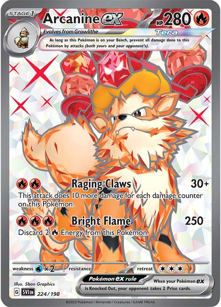 Arcanine ex (224/198) [Scarlet & Violet: Base Set] | Fandemonia Ltd