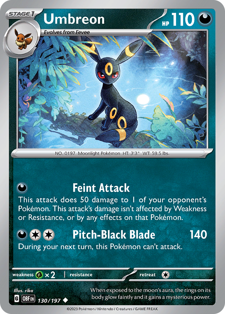 Umbreon (130/197) [Scarlet & Violet: Obsidian Flames] | Fandemonia Ltd