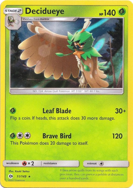 Decidueye (11/149) (Water Web Holo) [Sun & Moon: Base Set] | Fandemonia Ltd