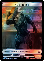 Alien Rhino // Mutant Double-Sided Token (Surge Foil) [Doctor Who Tokens] | Fandemonia Ltd