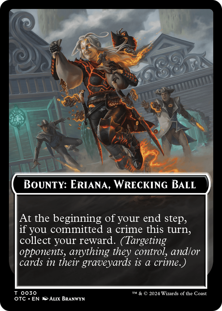 Bounty: Eriana, Wrecking Ball // Bounty Rules Double-Sided Token [Outlaws of Thunder Junction Commander Tokens] | Fandemonia Ltd