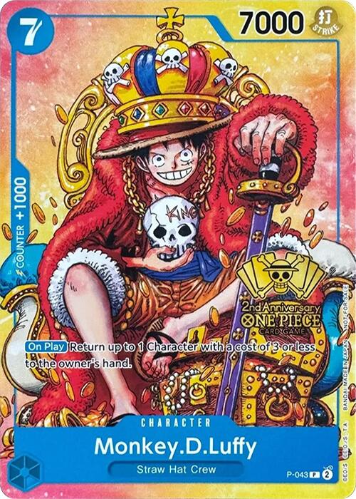 Monkey.D.Luffy (2nd Anniversary Stamped Promo) [One Piece Promotion Cards] | Fandemonia Ltd