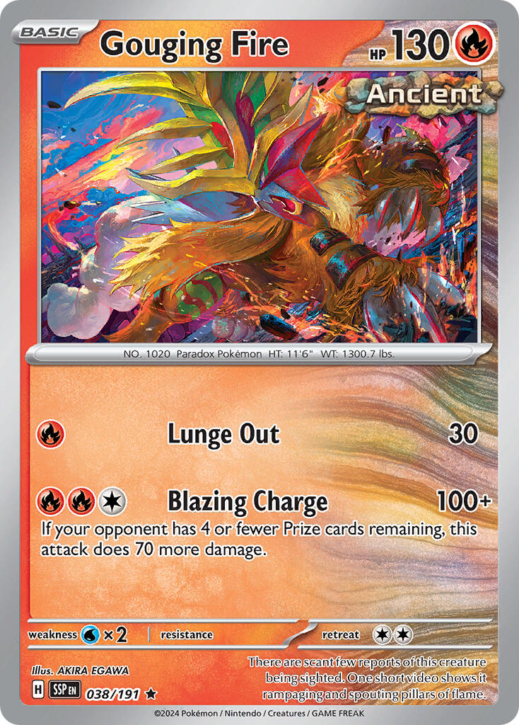 Gouging Fire (038/191) (Theme Deck Exclusive) [Scarlet & Violet: Surging Sparks] | Fandemonia Ltd