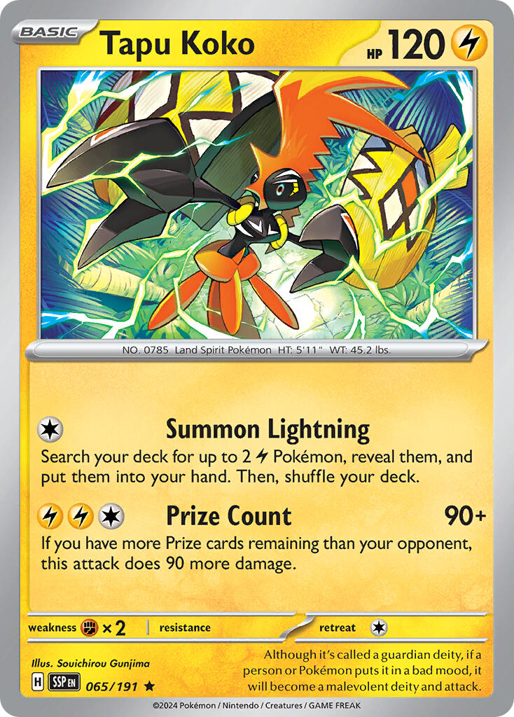 Tapu Koko (065/191) (Theme Deck Exclusive) [Scarlet & Violet: Surging Sparks] | Fandemonia Ltd