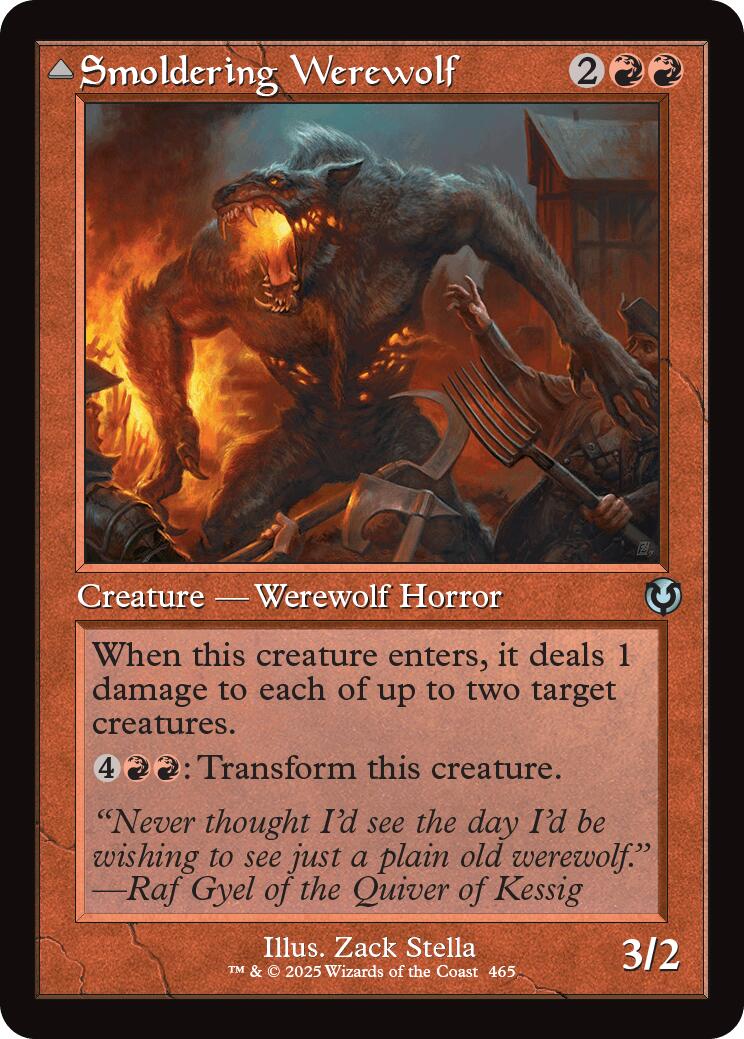 Smoldering Werewolf // Erupting Dreadwolf (Retro Frame) [Innistrad Remastered] | Fandemonia Ltd