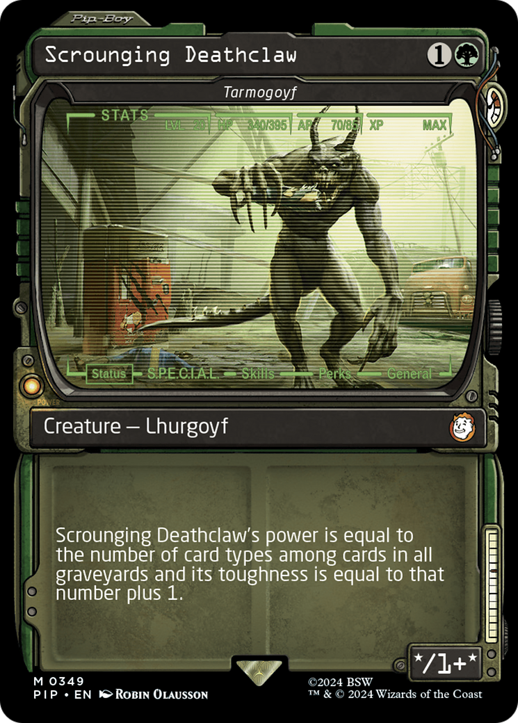 Scrounging Deathclaw - Tarmogoyf (Showcase) [Fallout] | Fandemonia Ltd