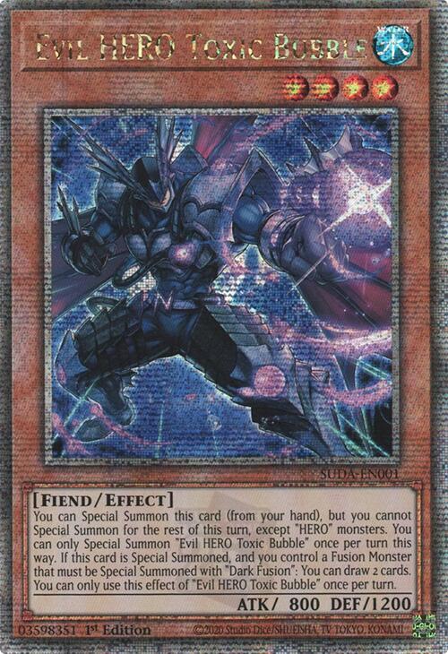 Evil HERO Toxic Bubble (Quarter Century Secret Rare) [SUDA-EN001] Quarter Century Secret Rare | Fandemonia Ltd