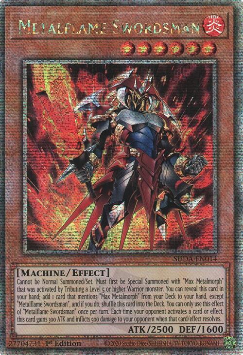 Metalflame Swordsman (Quarter Century Secret Rare) [SUDA-EN014] Quarter Century Secret Rare | Fandemonia Ltd