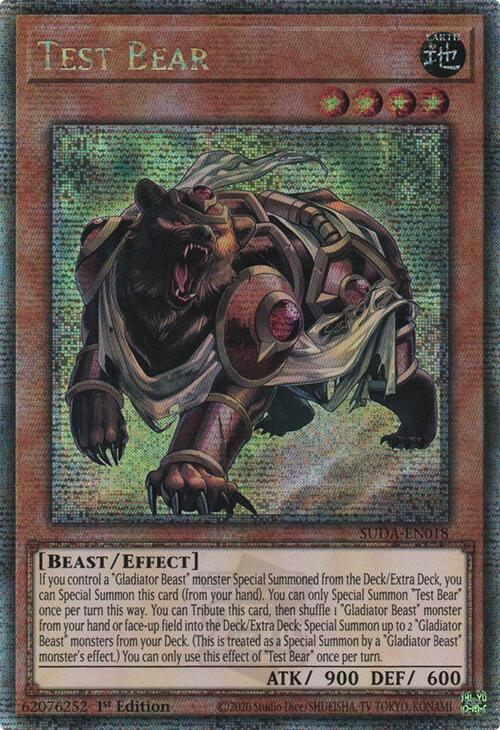 Test Bear (Quarter Century Secret Rare) [SUDA-EN018] Quarter Century Secret Rare | Fandemonia Ltd