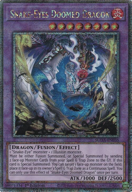 Snake-Eyes Doomed Dragon (Quarter Century Secret Rare) [SUDA-EN035] Quarter Century Secret Rare | Fandemonia Ltd