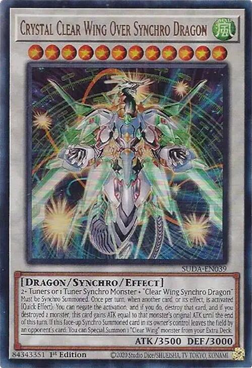 Crystal Clear Wing Over Synchro Dragon [SUDA-EN039] Ultra Rare | Fandemonia Ltd