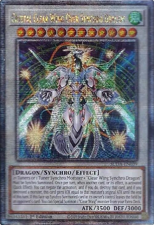 Crystal Clear Wing Over Synchro Dragon (Quarter Century Secret Rare) [SUDA-EN039] Quarter Century Secret Rare | Fandemonia Ltd