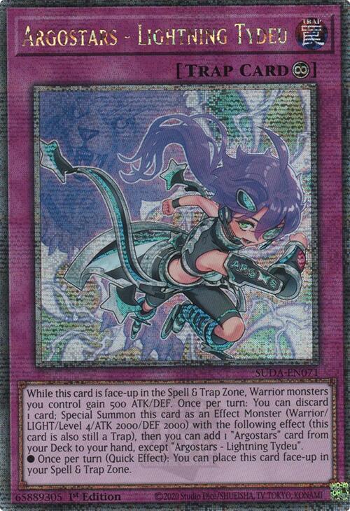 Argostars - Lightning Tydeu (Quarter Century Secret Rare) [SUDA-EN071] Quarter Century Secret Rare | Fandemonia Ltd