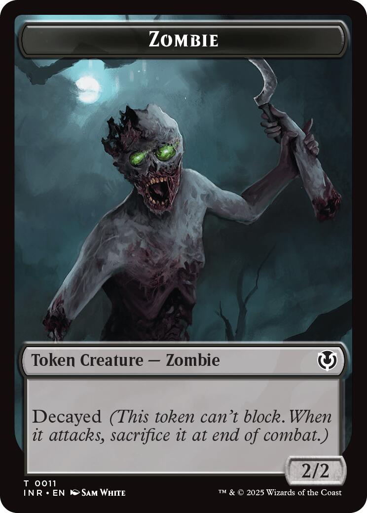 Zombie (0011) // Zombie (0012) Double-Sided Token [Innistrad Remastered Tokens] | Fandemonia Ltd