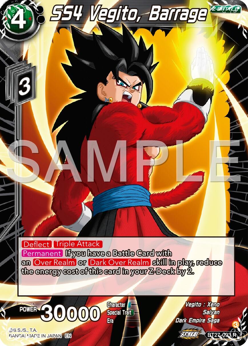 SS4 Vegito, Barrage (BT27-093) [History of Z] | Fandemonia Ltd