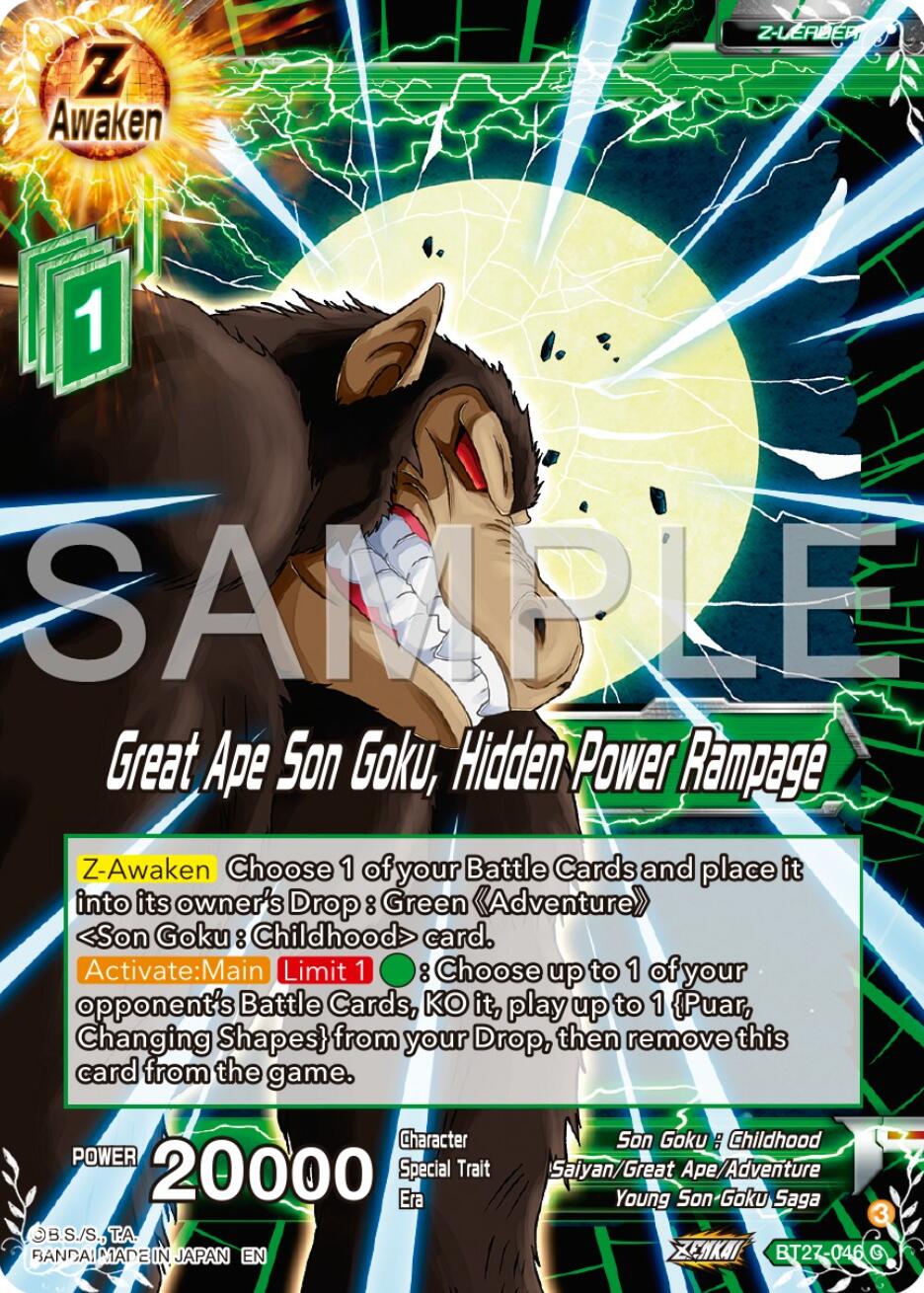 Great Ape Son Goku, Hidden Power Rampage (BT27-046) [History of Z] | Fandemonia Ltd