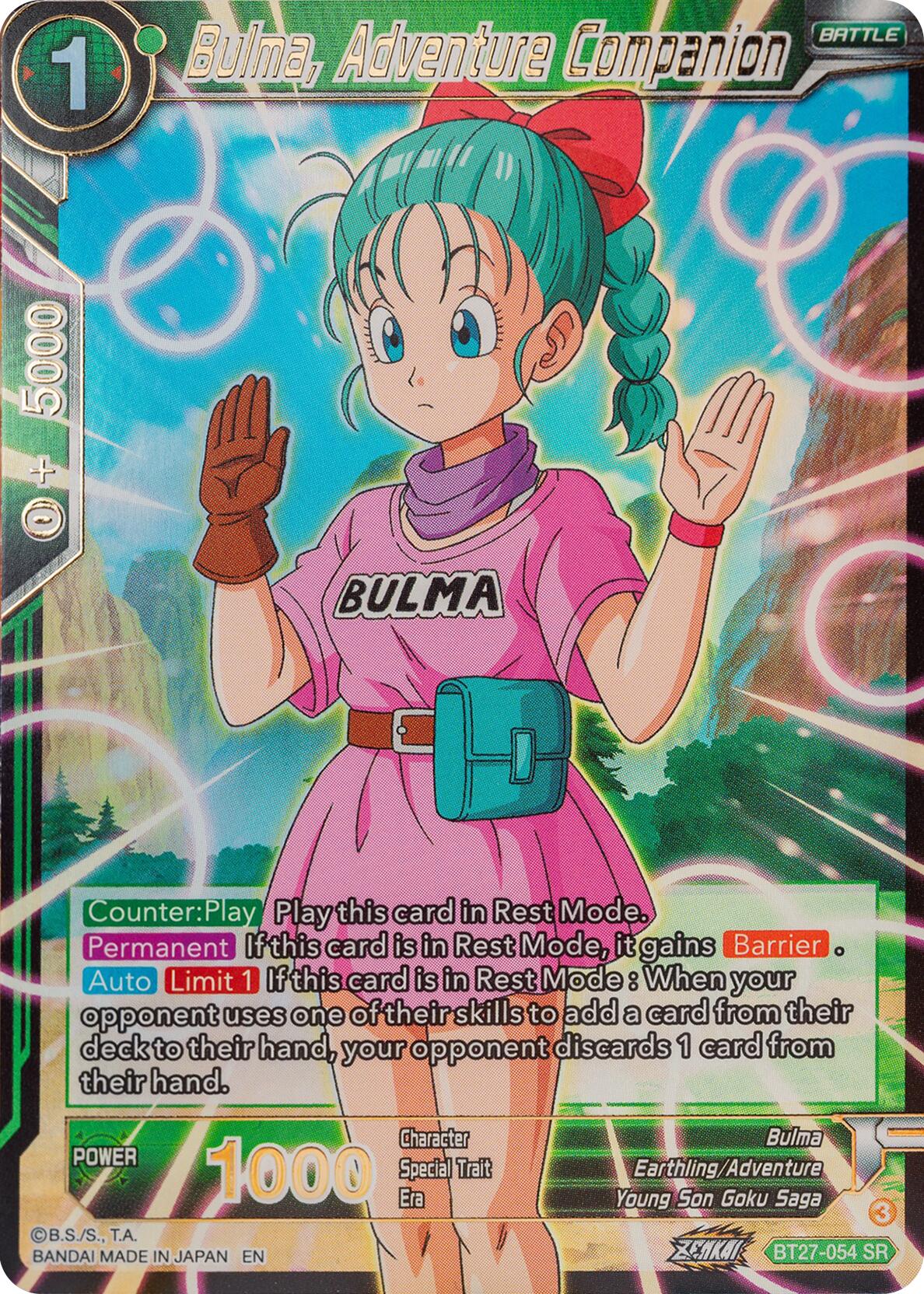 Bulma, Adventure Companion (BT27-054) [History of Z] | Fandemonia Ltd