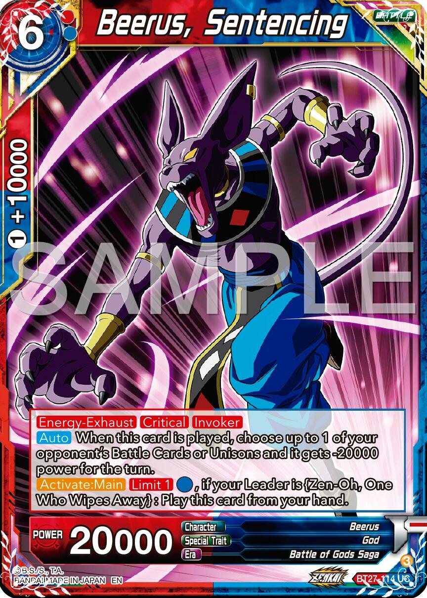 Beerus, Sentencing (BT27-114) [History of Z] | Fandemonia Ltd