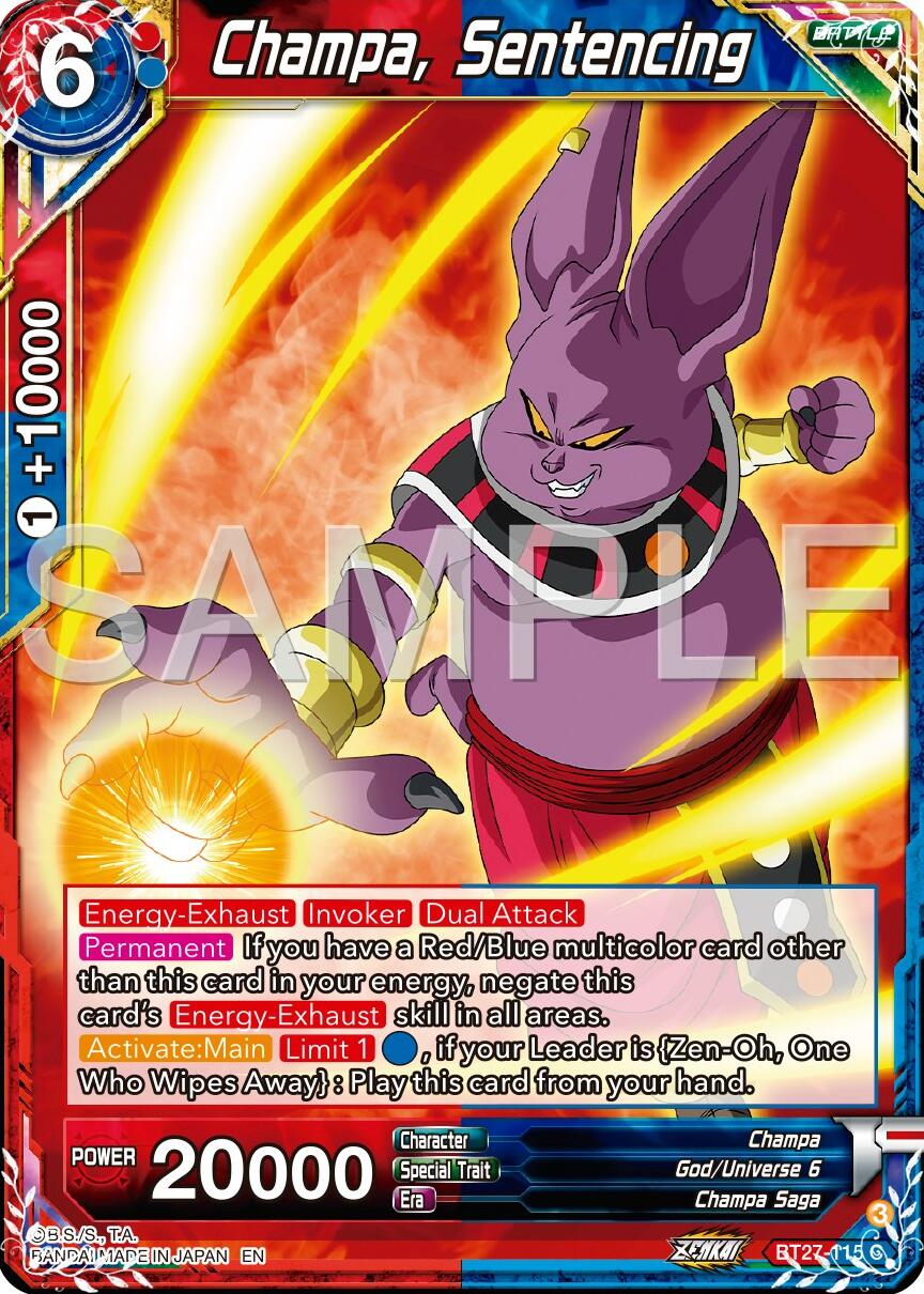 Champa, Sentencing (BT27-115) [History of Z] | Fandemonia Ltd