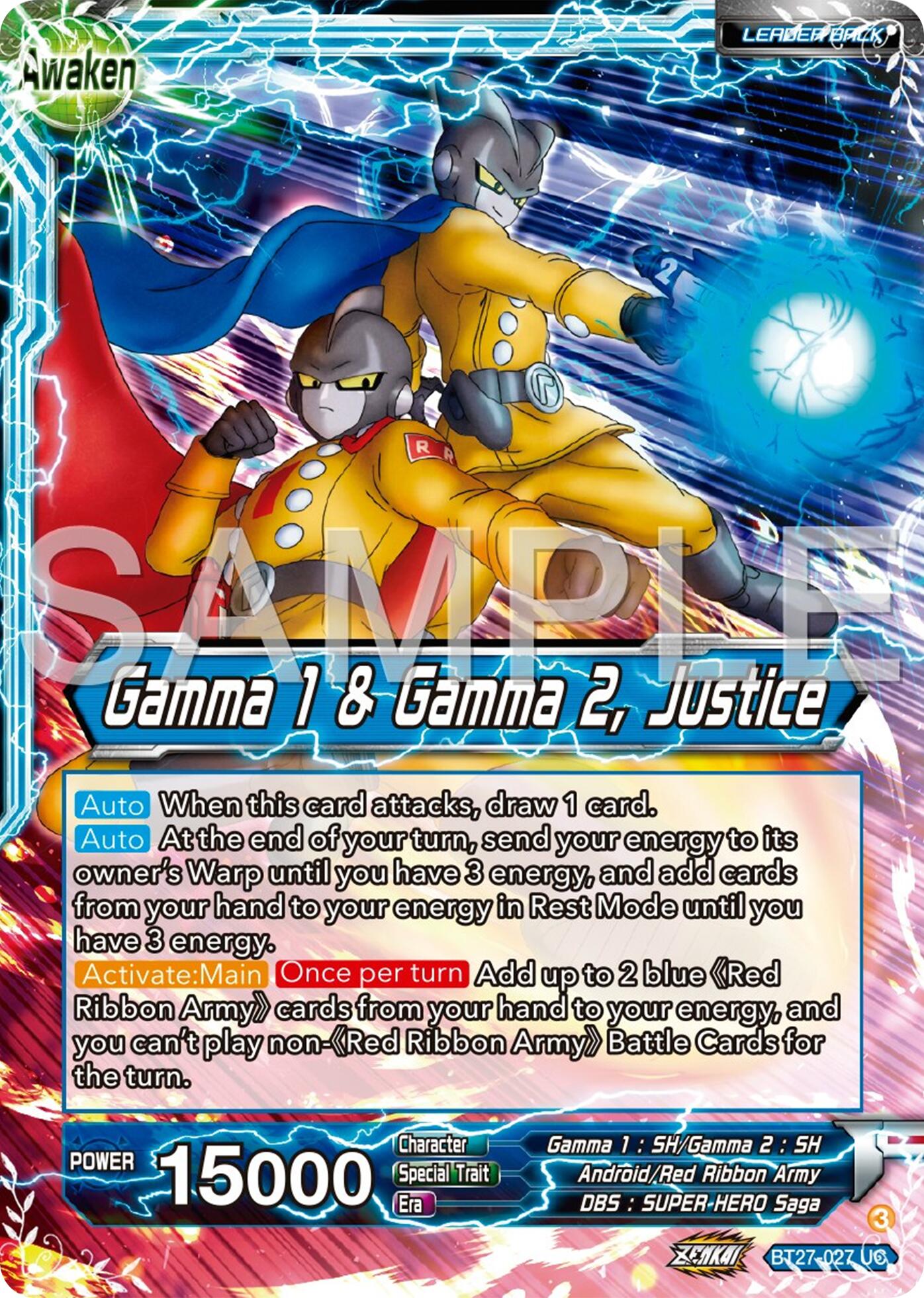 Gamma 2 // Gamma 1 & Gamma 2, Justice (BT27-027) [History of Z] | Fandemonia Ltd